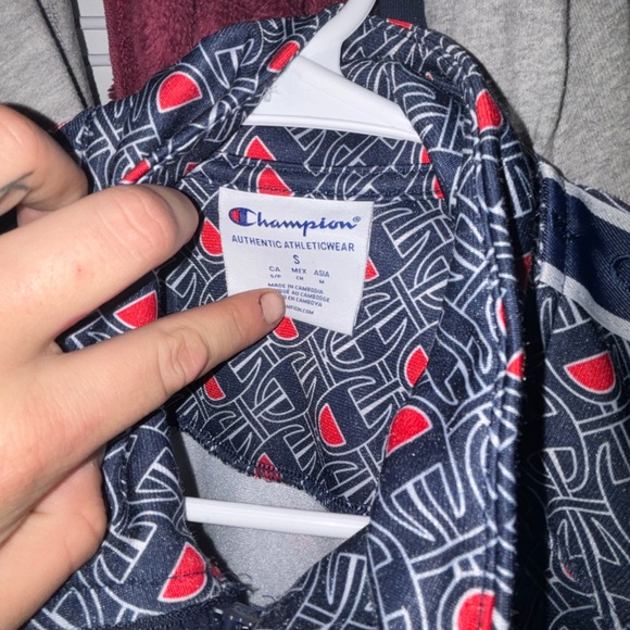 Champion Allover Logo Blue Zip Up Track Jacket Size Small. Worn On TV Show - Picture 2 of 2